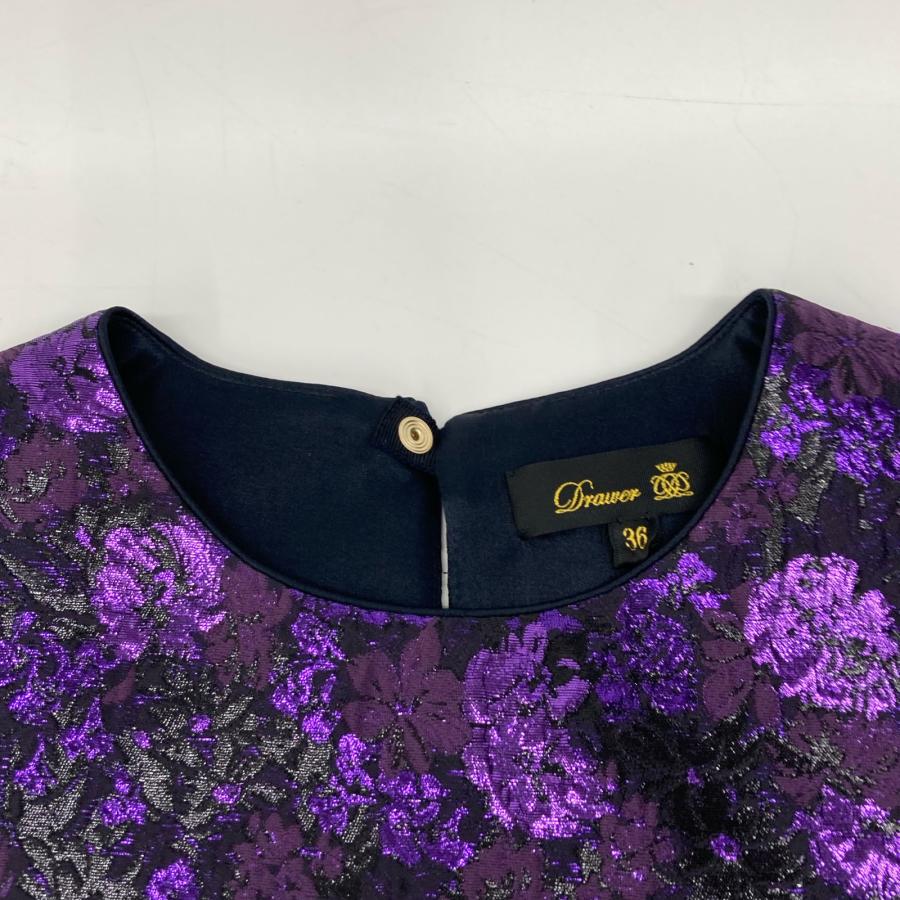 Drawer ドゥロワー 6526-299-1040 パープル フラワージャガード  