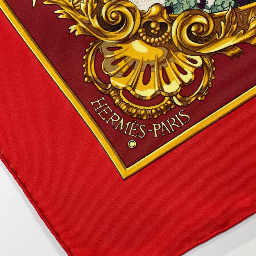 美品/ HERMES エルメス Les Trois Mousquetaires 三銃士 カレ90 シルク