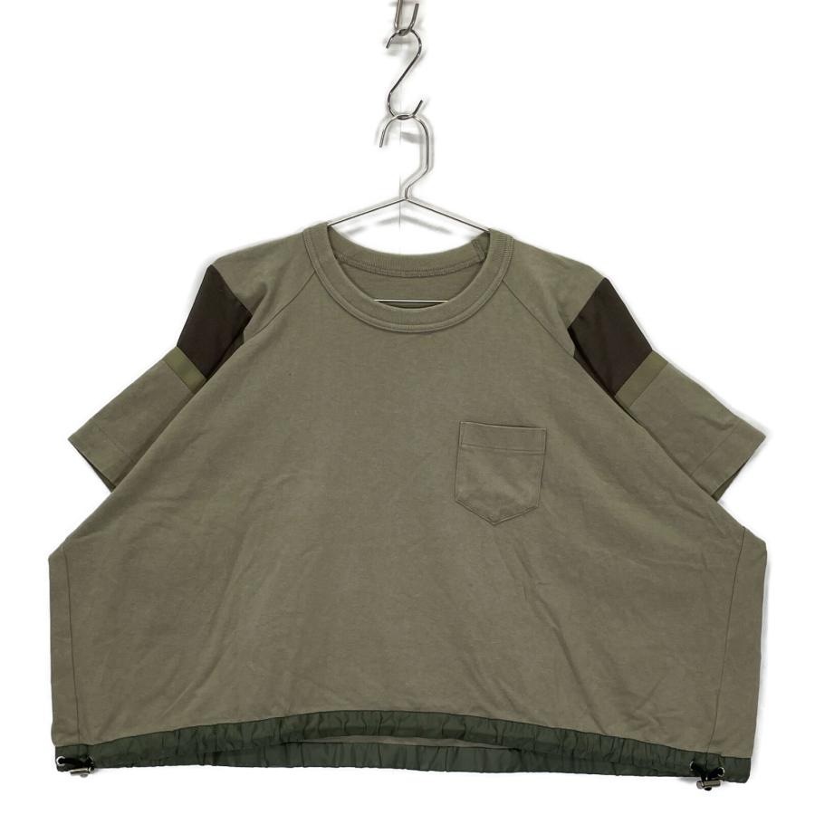 sacai サカイ 23-06567 カーキ Solid Satin Cotton Jersey Tシャツ 2  