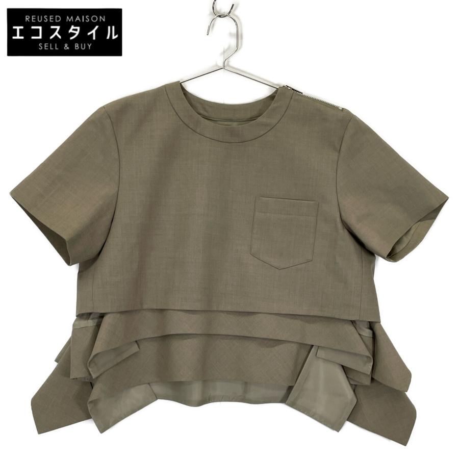 sacai（サカイ） 23-06904 ベージュ ウール混 Suiting Pullover
