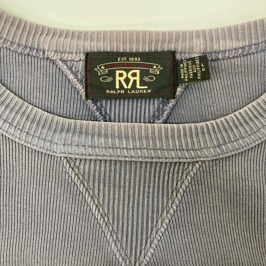 RRL ダブルアールエル グレー リブ編みコットン ウォッシュ加工 UNION