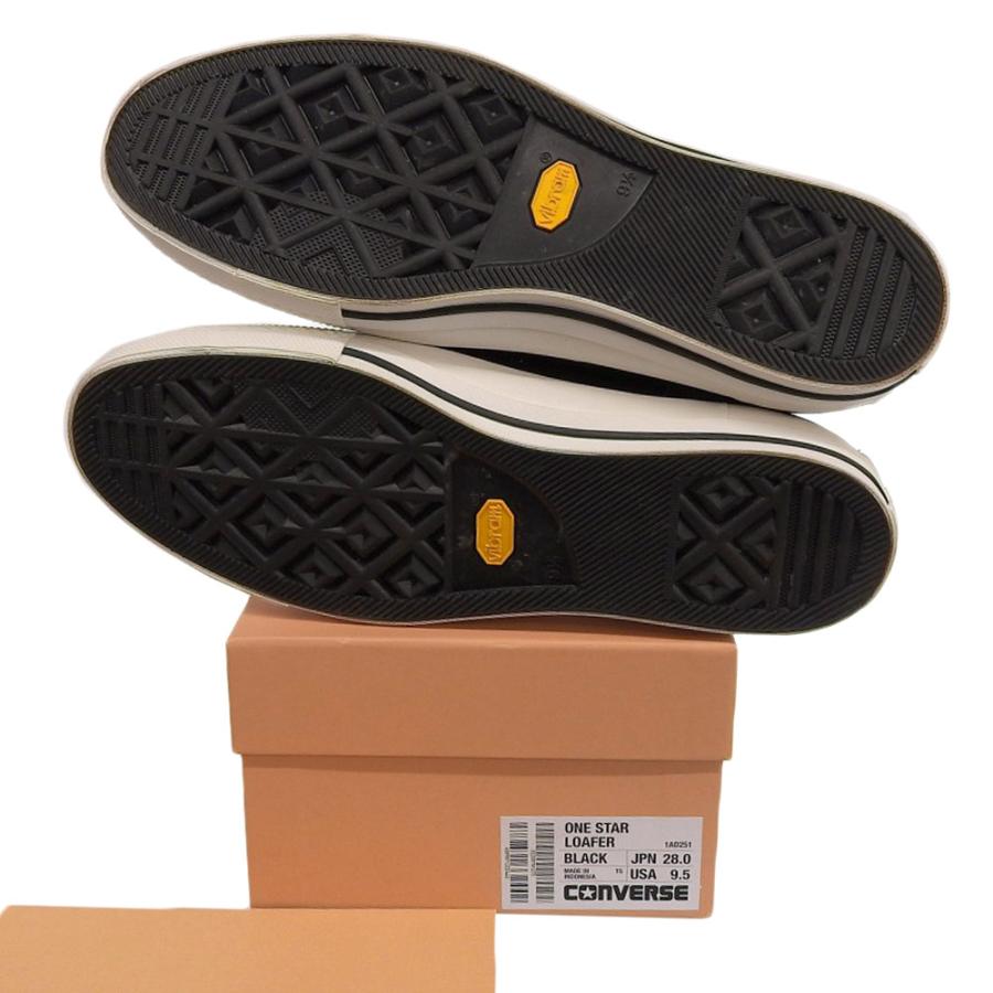 コンバース 美品 CONVERSE コンバース 【ADDICT】 ONE STAR ワンスター ローファー シューズ メンズ レザー ブラック 9 1/2 1AD251 9.5 CONVERSE（コンバース） 美品 ADDICT ONE STAR ワンスター ローファー
