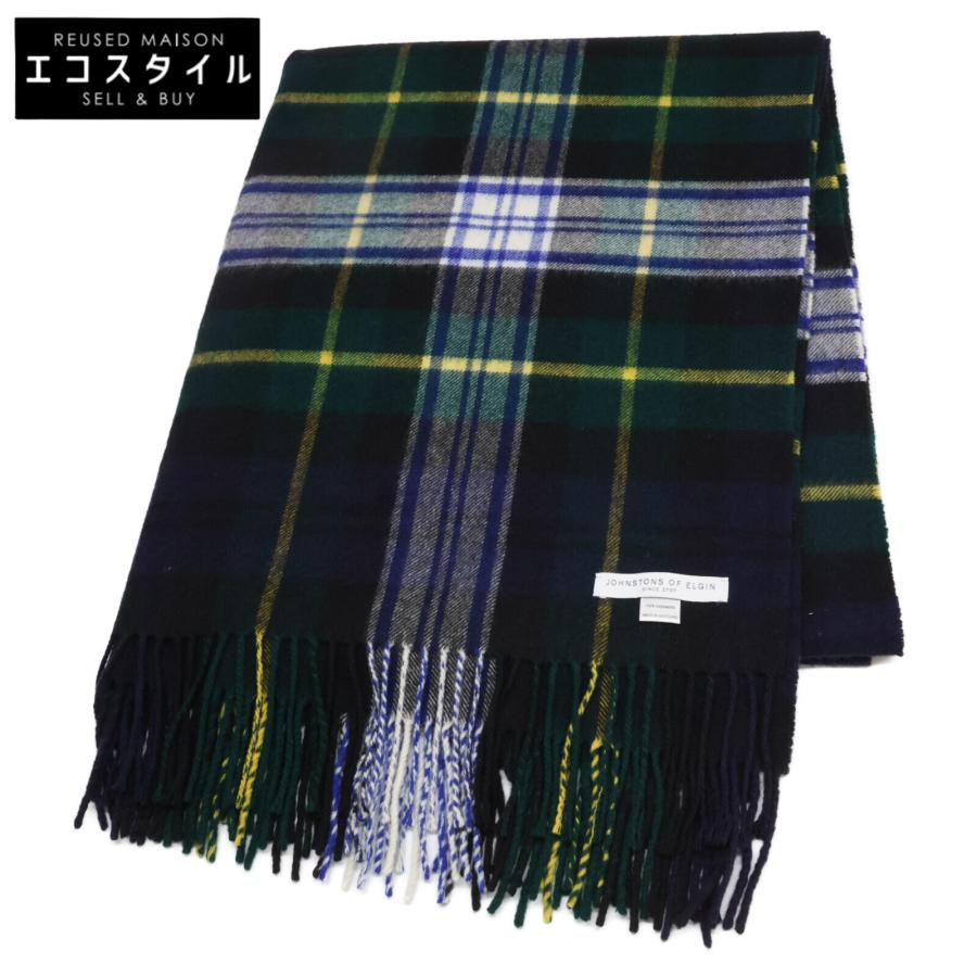 美品 JOHNSTONS ジョンストンズ タータンチェック カシミヤ100