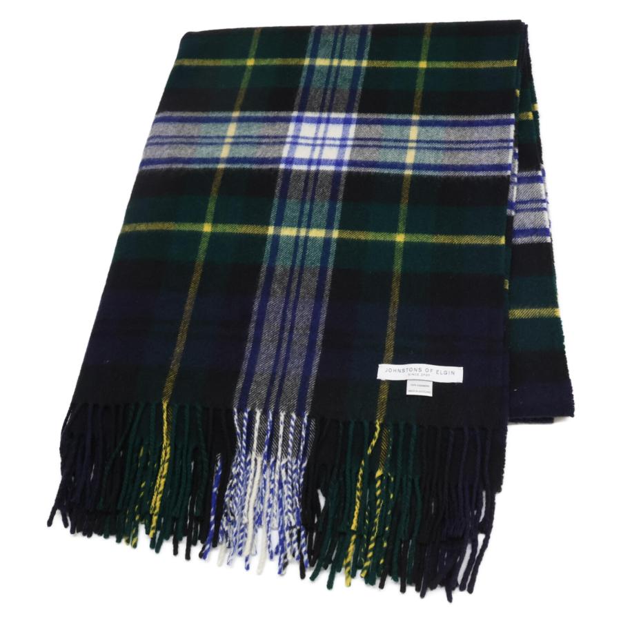Johnstons マフラー カシミヤ100% チェック柄 グリーン系 【公式通販】