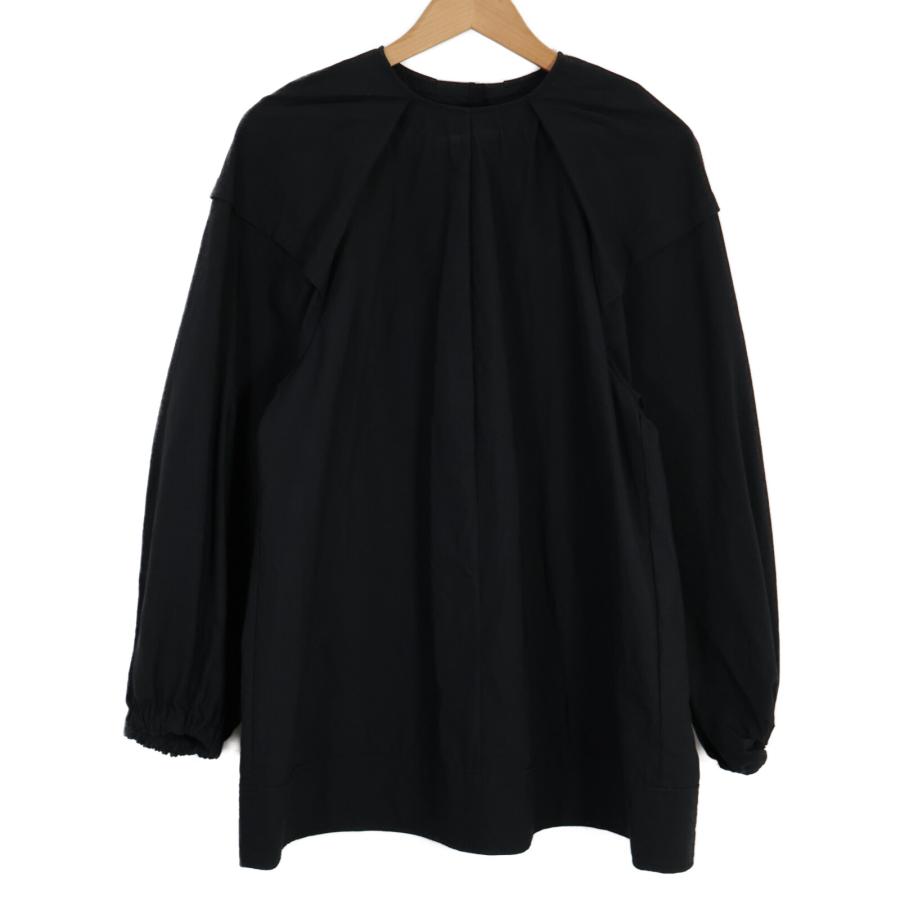 lohen ローヘン【2024SS】ブライトダブルクロスレイヤードブラウス 黒