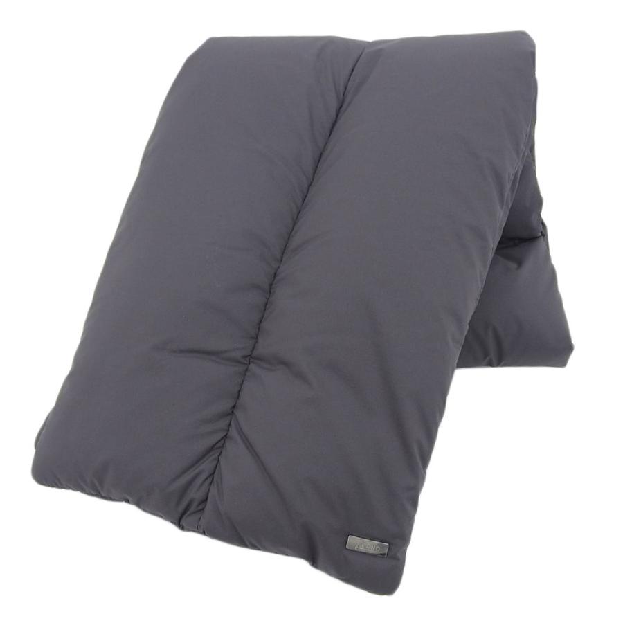 HERNOグレー マフラー ダウンパネル付き HERNO（ヘルノ） 美品 ナイロン ダウンマフラー レディース グレー