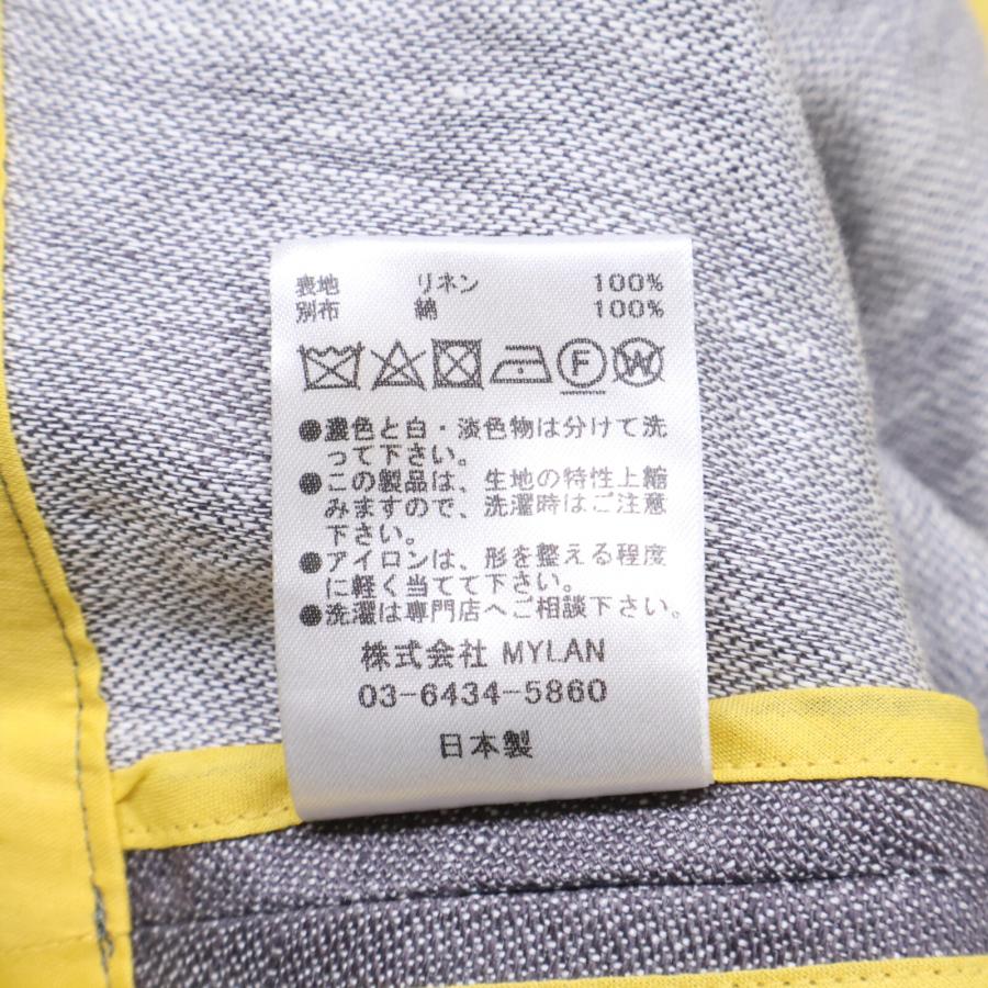新品同様 MYLAN マイラン グレー リネン100 ワンショルダーリボン