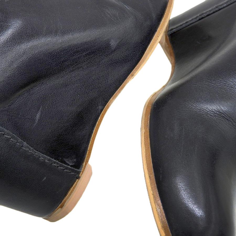 MM6 エムエムシックス レザー ウェッジソール ショート ブーツ  