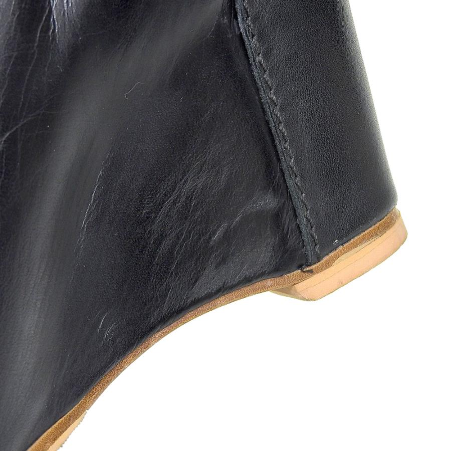 MM6 エムエムシックス レザー ウェッジソール ショート ブーツ  