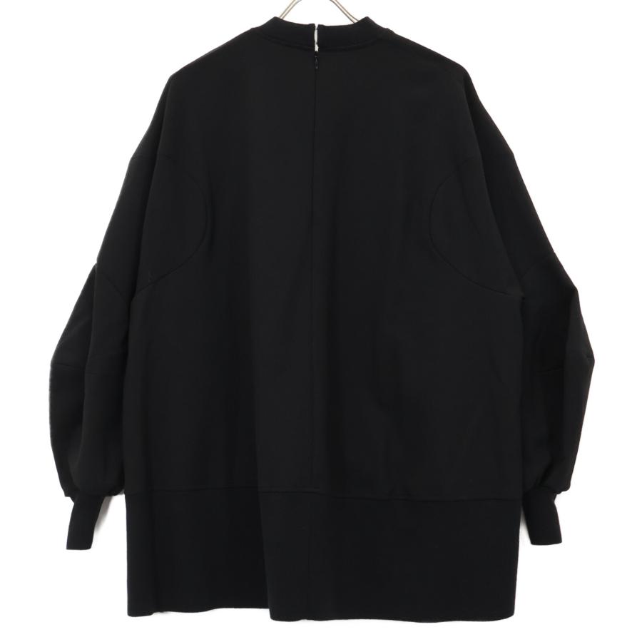 エンフォルド 24SS ﾌﾞﾗｯｸ ﾚｰﾖﾝ混 SOLID-SLEEVE PULLOVER 38 ENFOLD（エンフォルド） 24SS ブラック レーヨン混 SOLID-SLEEVE