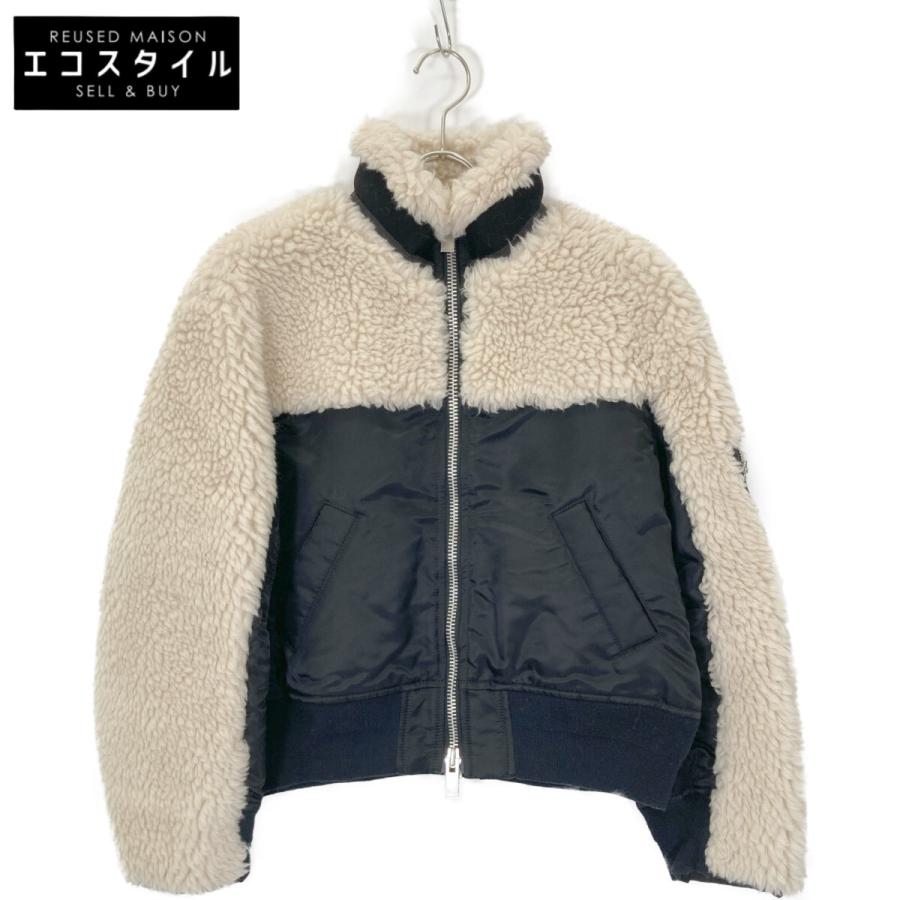 sacai（サカイ） 23AW 23-07012 ブラック×エクリュ Faux Shearling x