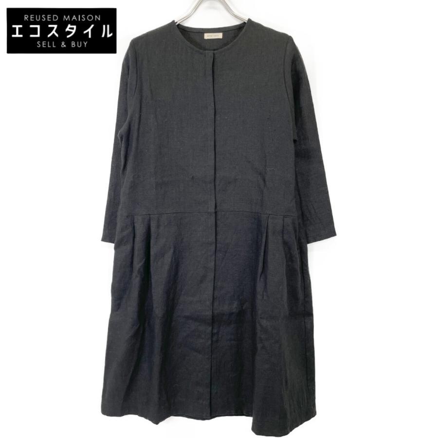 kasumi yaoita カスミヤオイタ ブラック リネン フルボタンワンピース