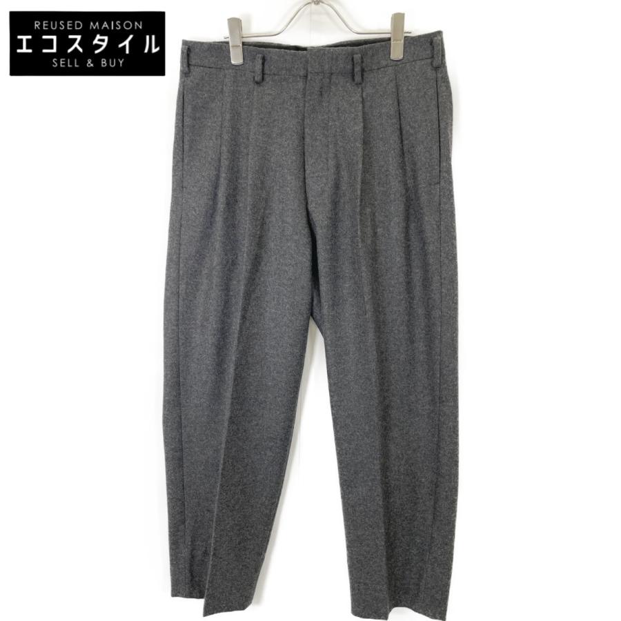 HEUGN TROUSER 009 E スラックス グレーフランネル HEUGN ユーゲン TROUSER 009 FLANNEL George グレー ウール 2プリーツ