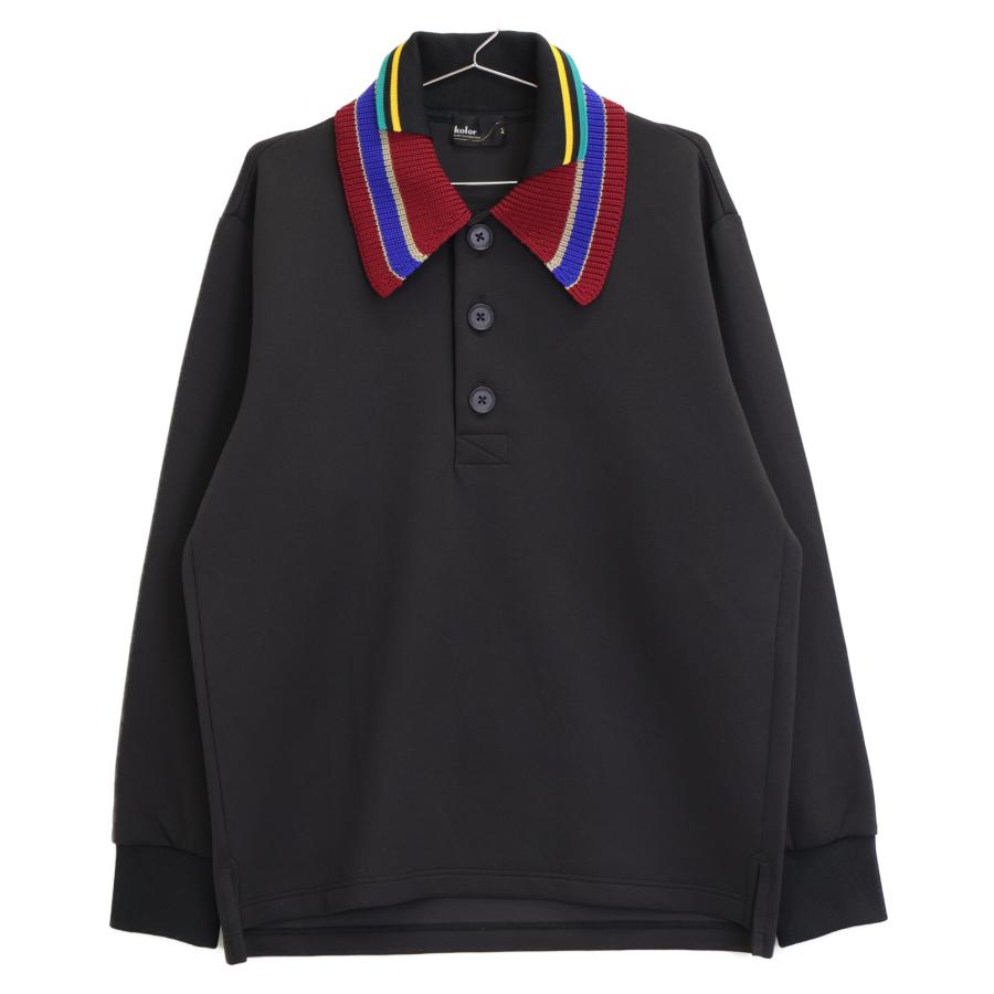 Color kolor カラー 22WCM-T07205 22AW ブラック ダブルカラー長袖 