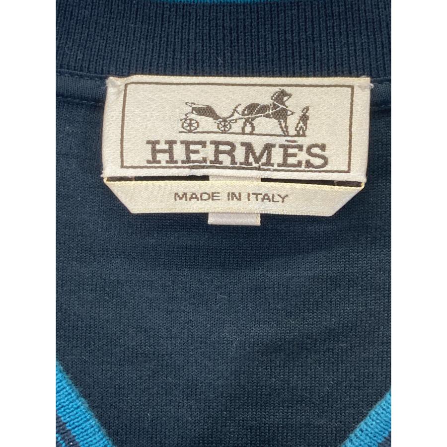 HERMES エルメス ネイビー パイル地 ジップアップジャケット XL
