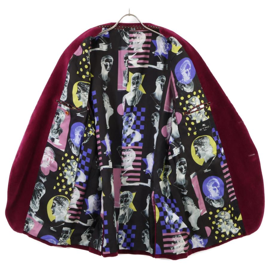 ETRO（エトロ） ボルドー ベルベット 裏地石膏像画 2Bテーラード
