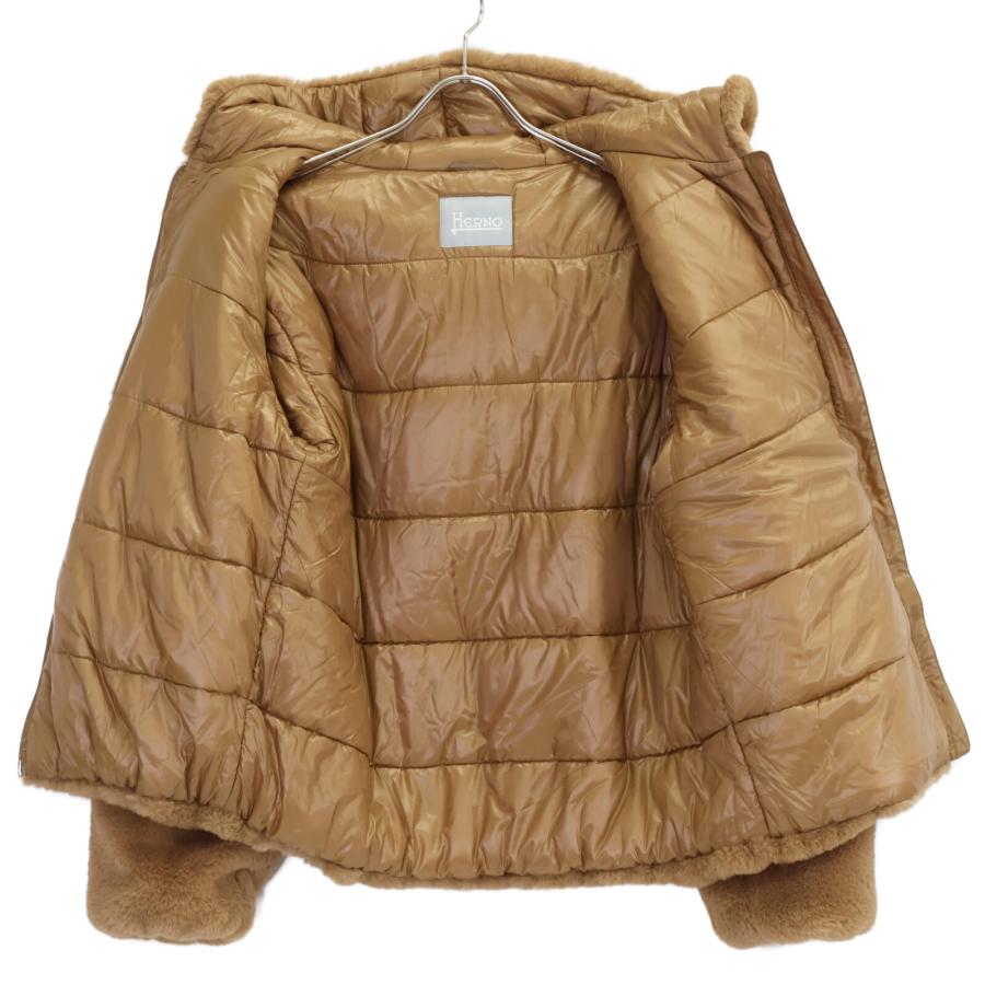 HERNO（ヘルノ） GI000084G キャメル エコファー フーデッドショート