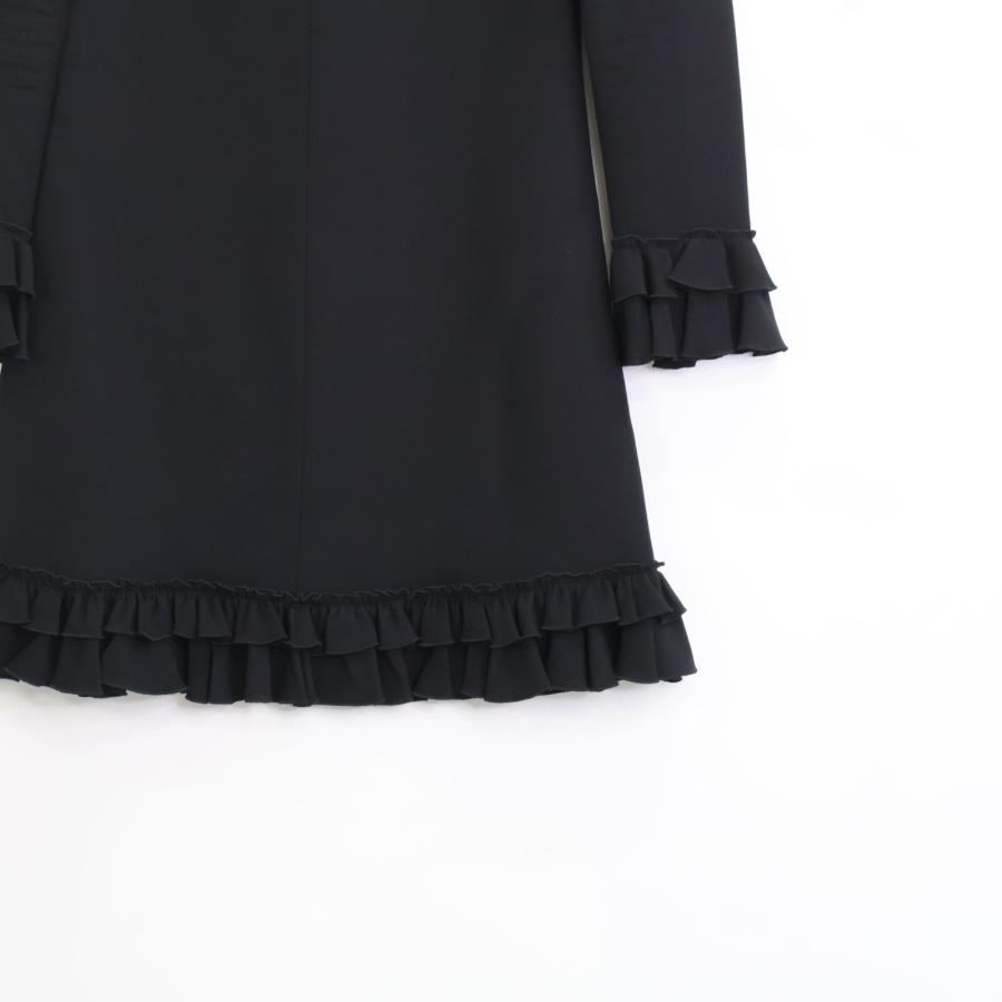 GUCCI（グッチ） 453999 ブラック ビジュコサージュフリルワンピース 
