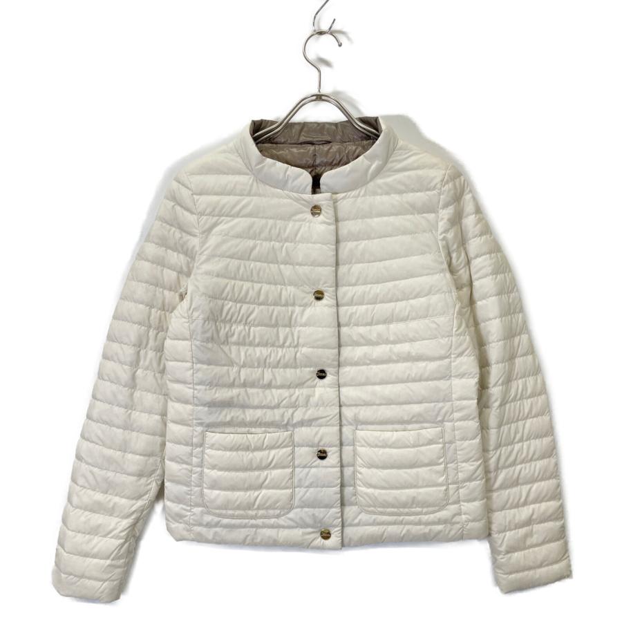 【極美品】ヘルノ ライトダウン リバーシブル ホワイト グレージュ 42 HERNO（ヘルノ） PI06311D ホワイト×ベージュ リバーシブルライト