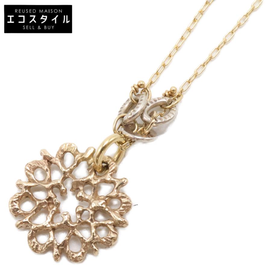 KAORU カオルフラワーモチーフ ネックレス 黒と金