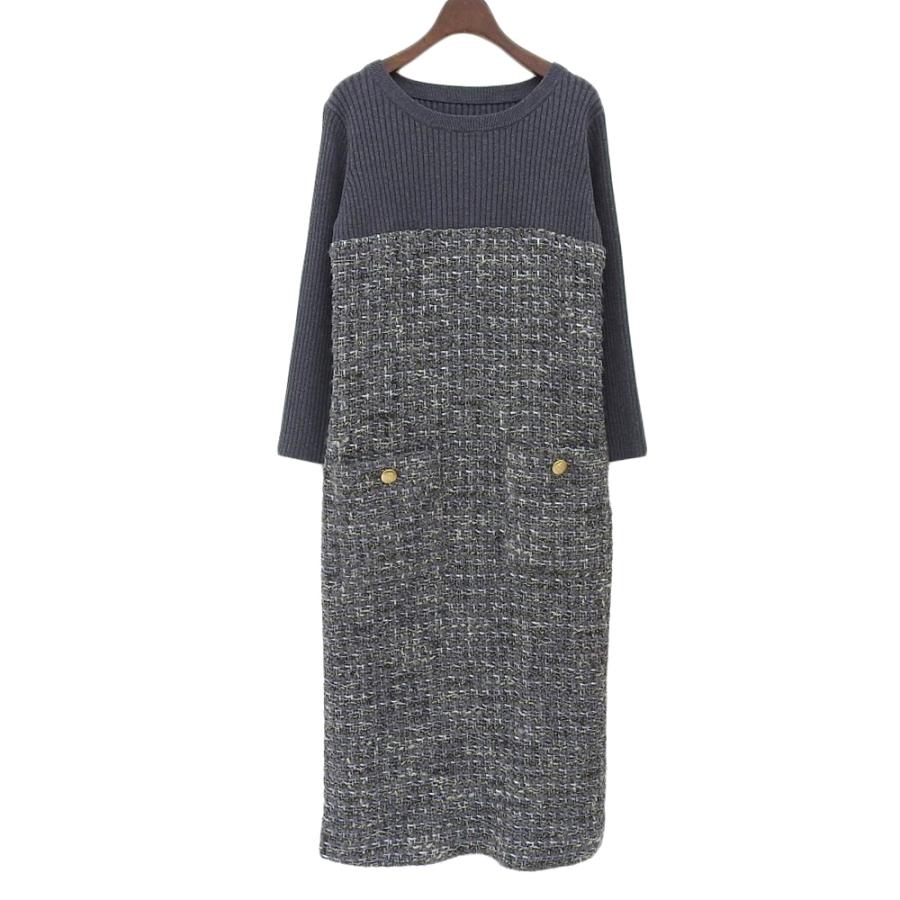 新品同様 Grace Class グレースクラス ニットコンビ ツイード