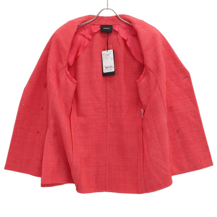 Akris（アクリス） レッド ウールレーヨン チェック ダブルブレスト 