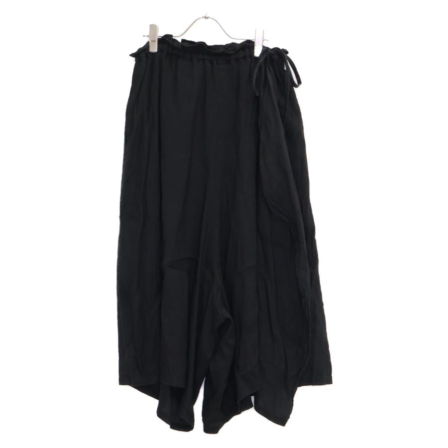 Y's ワイズ 20SS YN-P09-303 ブラック ラミーフリルワイドパンツ