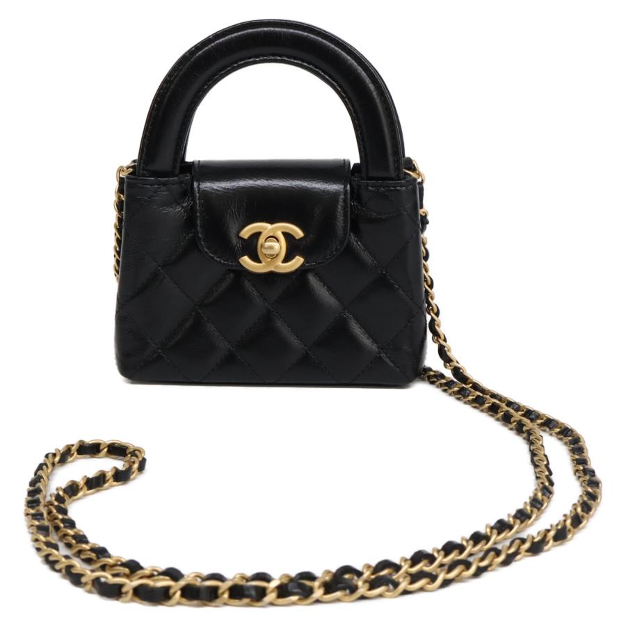 CHANEL 新品同様 シャネル AP3435 シャイニーカーフスキン ミニ