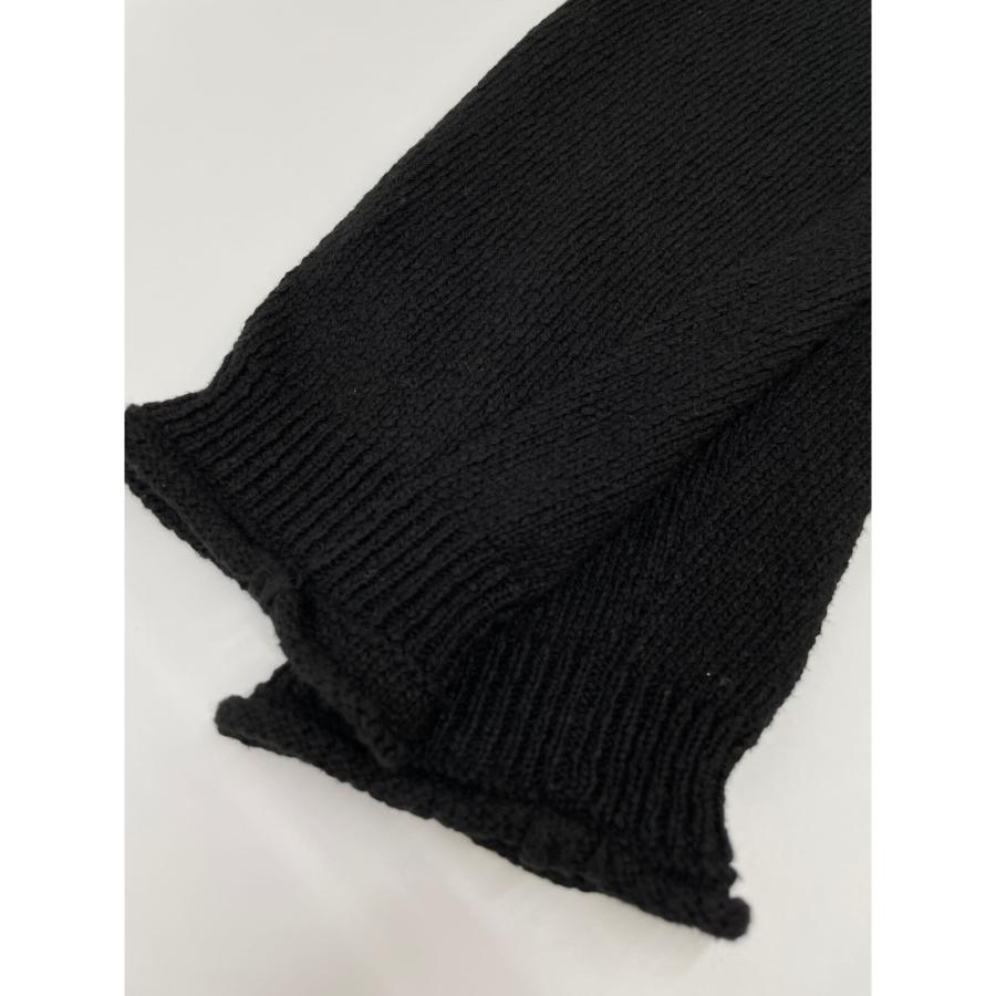 Matin Kim マーティンキム ブラック 刺繍ロゴニットジップアップ F