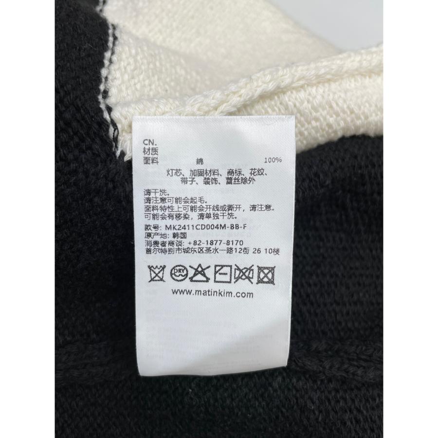 Matin Kim マーティンキム ブラック 刺繍ロゴニットジップアップ F