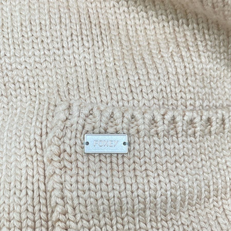 未使用品★FOXEY★シルク100アンサンブル ロングカーディガンベージュ38 FOXEY（フォクシー） FOXEY Wing Collar long Cardigan ロング