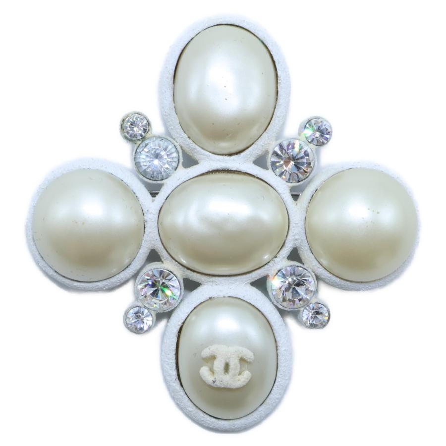 CHANEL(シャネル) ホワイト＆パール ラインストーン ブローチ 【公式通販】