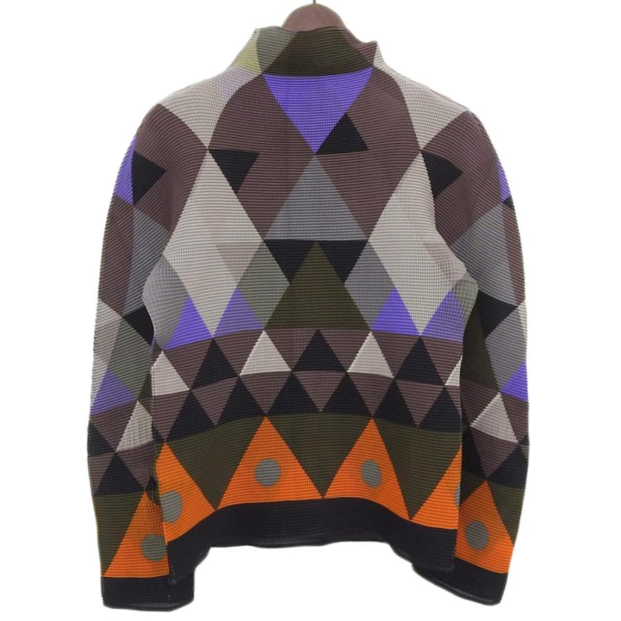 Me ISSEY MIYAKE ミーイッセイミヤケ 幾何学総柄 ハイネック ロング 