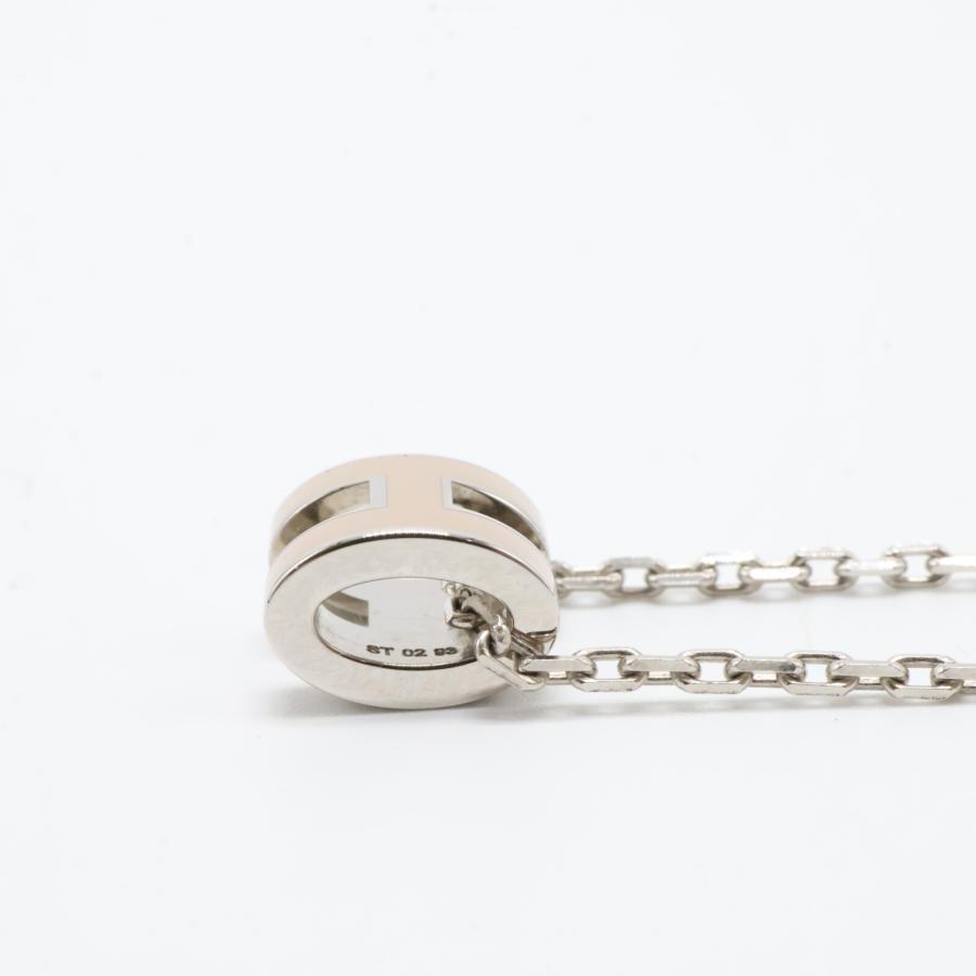 HERMES エルメス ポップH ミニネックレスシルバー マロングラッセ