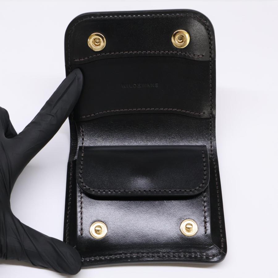 ワイルドスワンズ 【美品】CASA/HC(SD)/BK カーサ ホーウィン社製コードバン/サドルプルアップ ミニ財布 美品 WILDSWANS ワイルドスワンズ CASA/HC(SD)/BK カーサ ホーウィン社