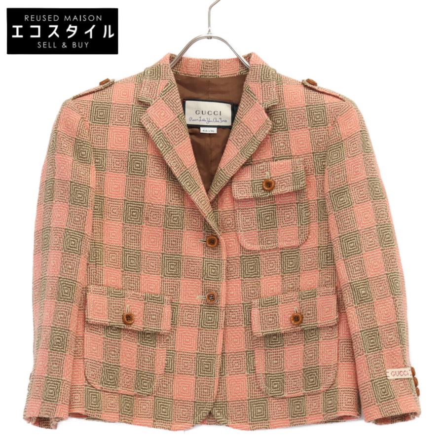 レディース GUCCI ピンク テーラードジャケット 38