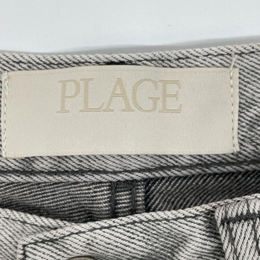 Plage プラージュ 24年製 グレー コットン ジップフライ フレアワイド  