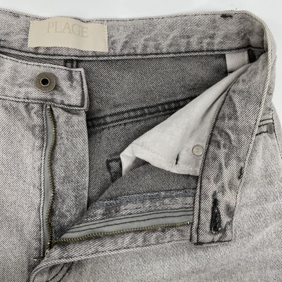 Plage プラージュ 24年製 グレー コットン ジップフライ フレアワイド  