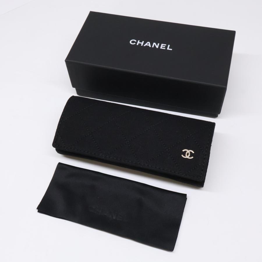 美品 シャネル 3417-S-A ロゴ 眼鏡 黒 53□16 度入り ケース付 CHANEL（シャネル） 美品 3413 c.501 度入りレンズ ココマーク
