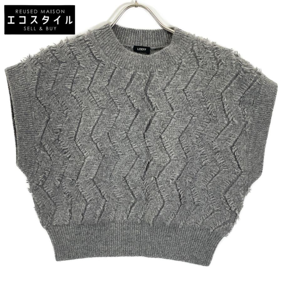 LOEFF ロエフ 8818-106-0039 グレー アルパカ×ウール ウェーブフリンジ