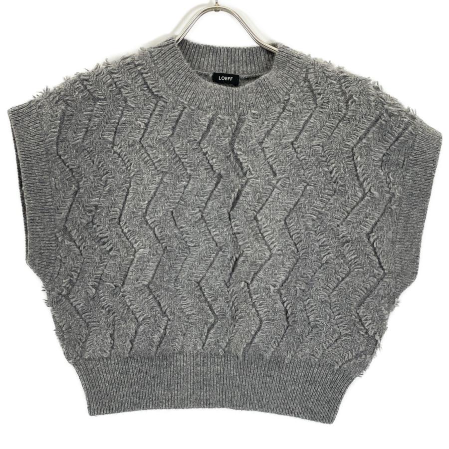 LOEFF ロエフ 8818-106-0039 グレー アルパカ×ウール ウェーブフリンジ