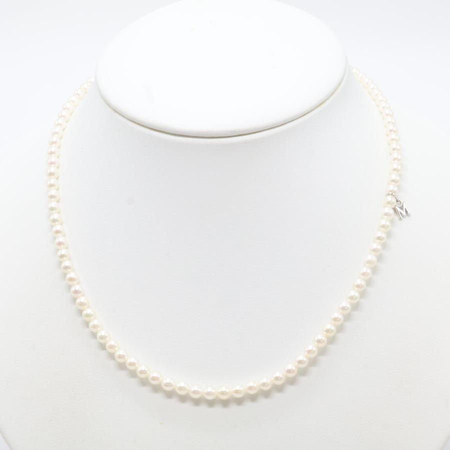 現行美品ミキモトベビーパールネックレスMIKIMOTO4-4.5ミリ ヴィンテージあこやネックレス4.5mm珠38cm