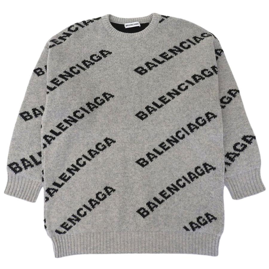 BALENCIAGA ジャガードロゴ　クルーネックセーター BALENCIAGA（バレンシアガ） 美品○BALENCIAGA 2020年製 657528