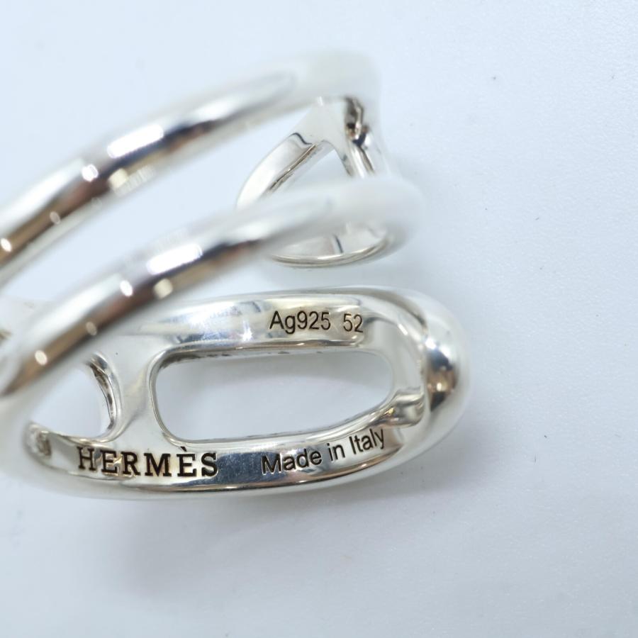 美品 HERMES エルメス SV925 シェーヌダンクル ツイスト リング・指輪  