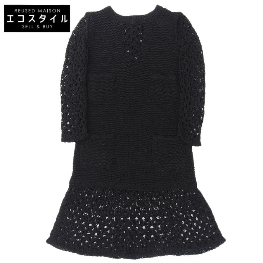 CHANEL シャネル ニット 4つポケ ひざ丈 ワンピース レディース