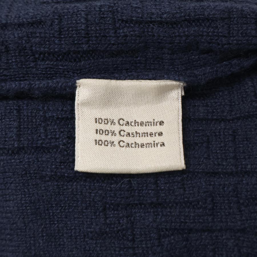 56 エルメス 長袖 Tシャツ 38 ネイビー 100%カシミヤ HERMES