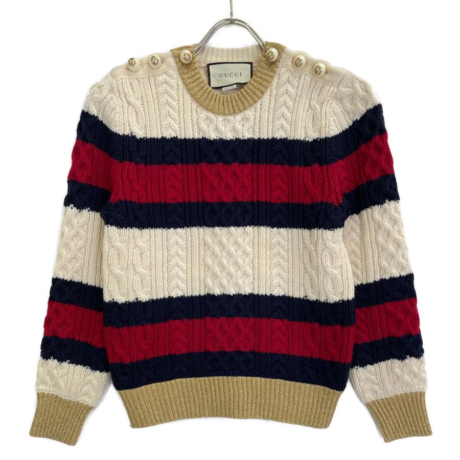 GUCCI（グッチ） 434363 X5D24 マルチカラー ウール GGパールボタン
