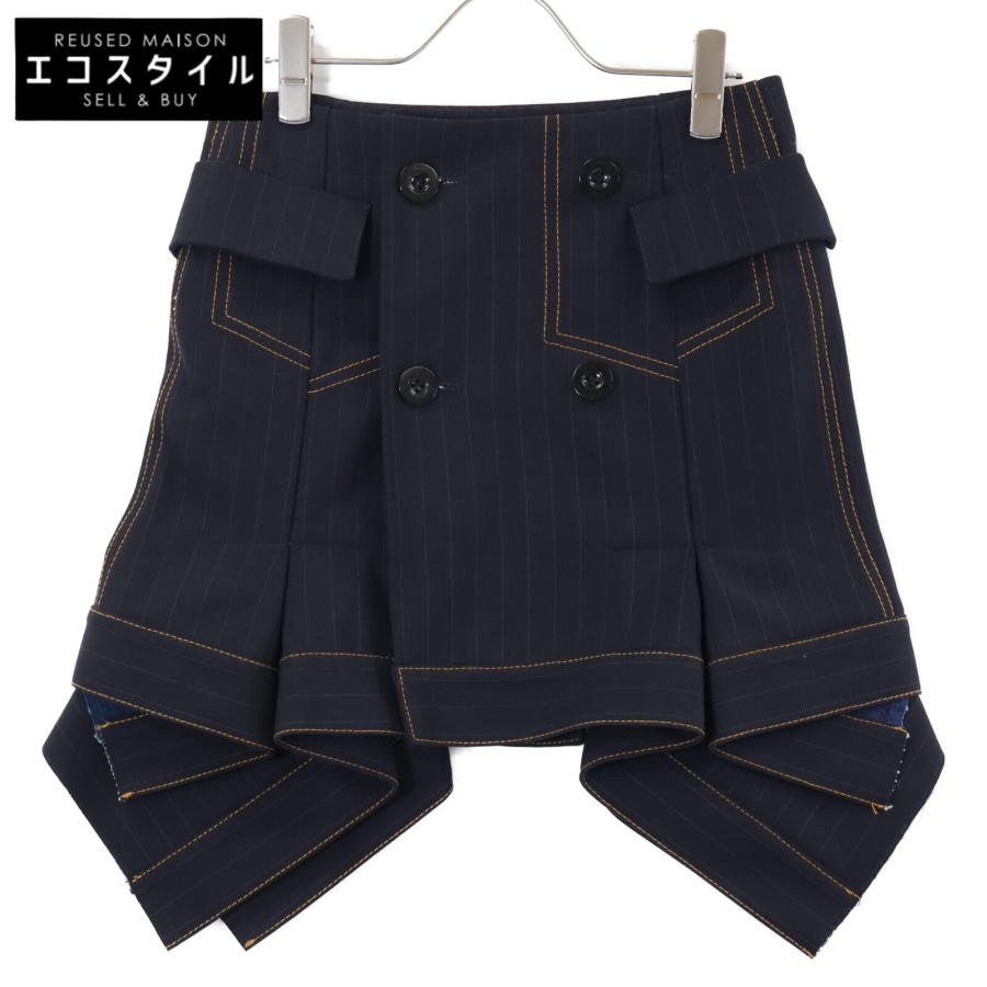 sacai 美品 サカイ 24SS 24-07131 ウール混 タックデザイン