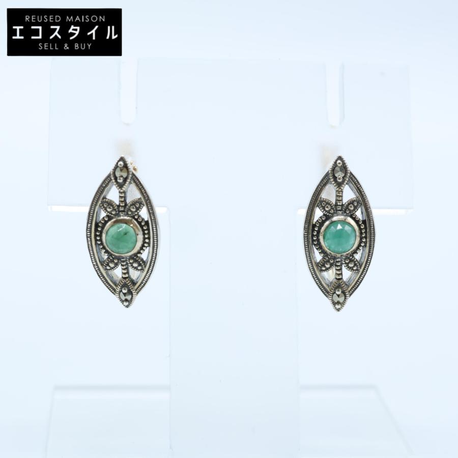 agete（アガット） SILVER/K10 ローズカット エメラルド/マーカサイト