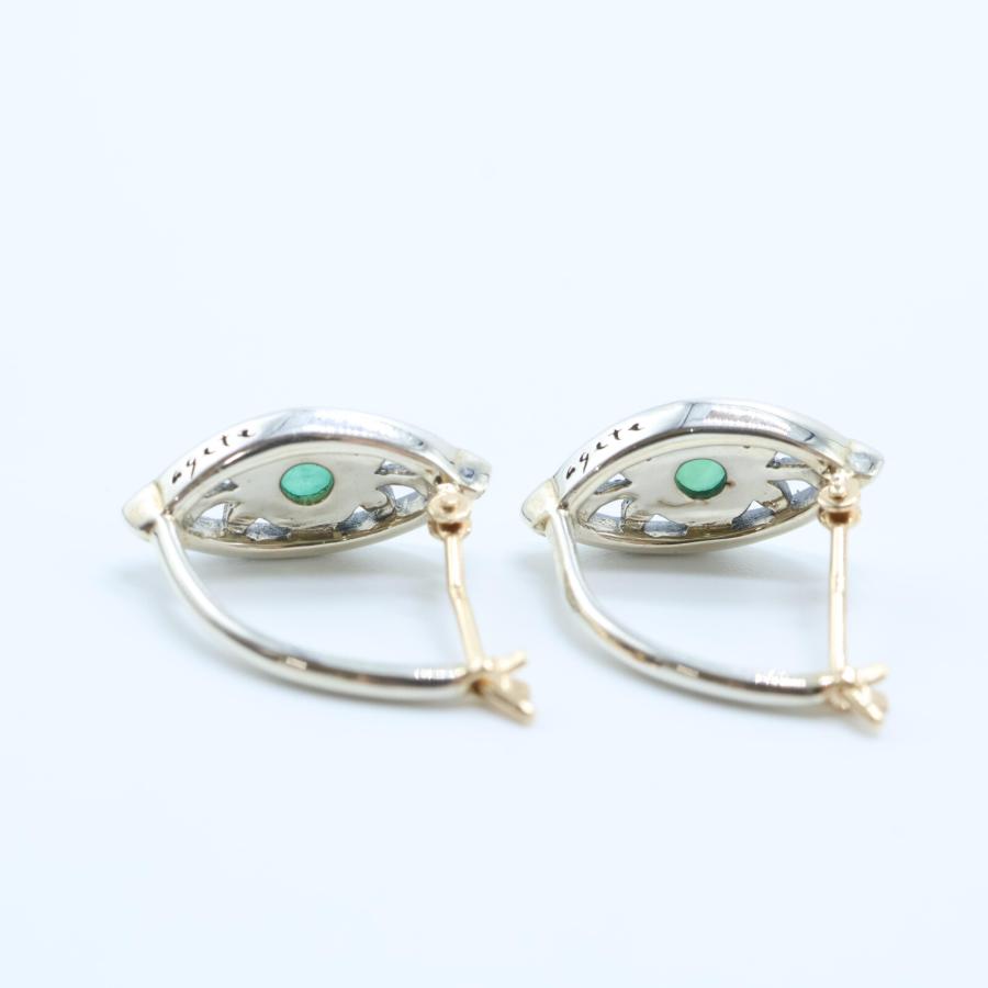 agete（アガット） SILVER/K10 ローズカット エメラルド/マーカサイト